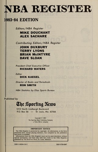 Cover for The Sporting News Official NBA Register 1983-1984