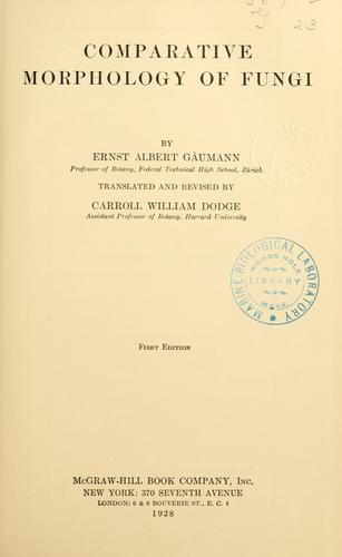 Cover for Comparative morphology of Fungi