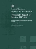 Cover for Twentieth Report of Session 2005-06 Air Traffic Management; Promotion of Clean Road Vehicles Report, Together With Formal Minutes