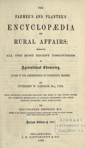 Cover for The farmer's and planter's encyclopaedia of rural affairs