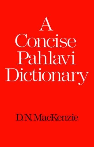 Cover for A Concise Pahlavi Dictionary (School of Oriental & African Studies)