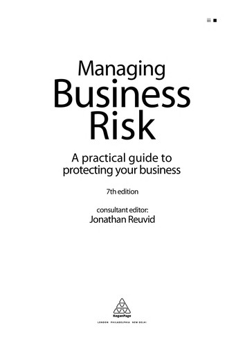 Cover for Managing business risk