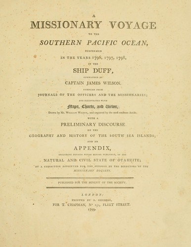 Cover for A missionary voyage to the southern Pacific ocean, performed in the years 1796, 1797, 1798, in the ship Duff