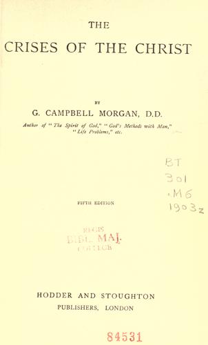 Cover for The crises of the Christ