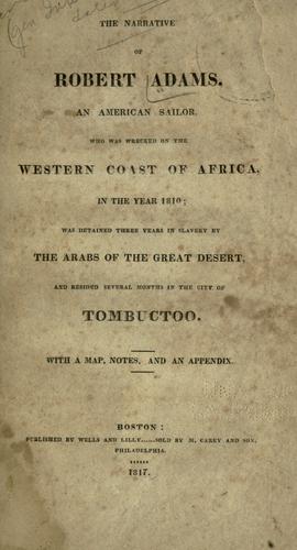 Cover for The Narrative of Robert Adams