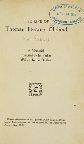 Cover for life of Thomas Horace Cleland