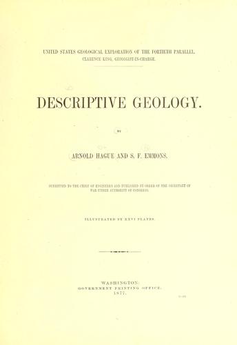 Cover for Report of the geological exploration of the fortieth parallel