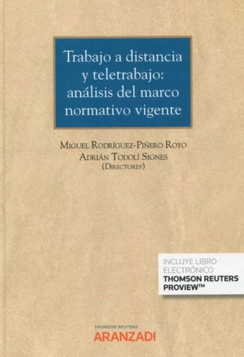 Cover for Trabajo a distancia y teletrabajo : análisis del marco normativo vigente