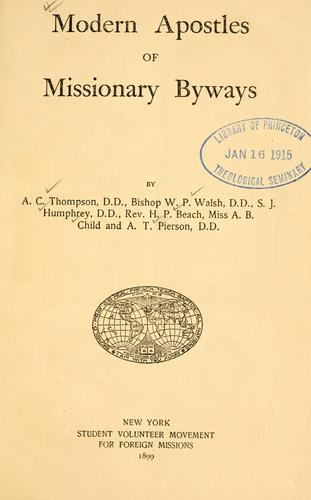 Cover for Modern apostles of missionary byways.