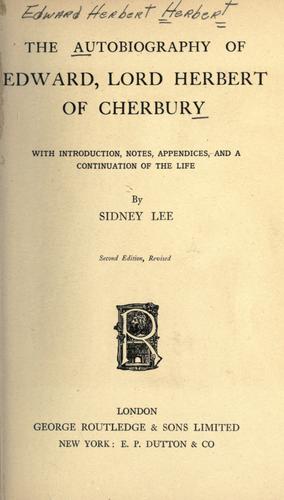 Cover for An autobiography of Edward, Lord Herbert of Cherbury