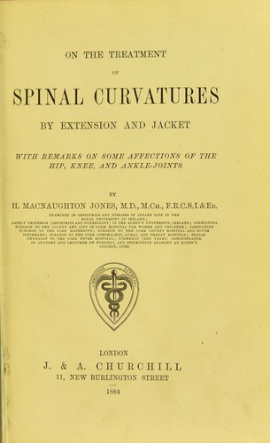 Cover for On the treatment of spinal curvatures by extension and jacket