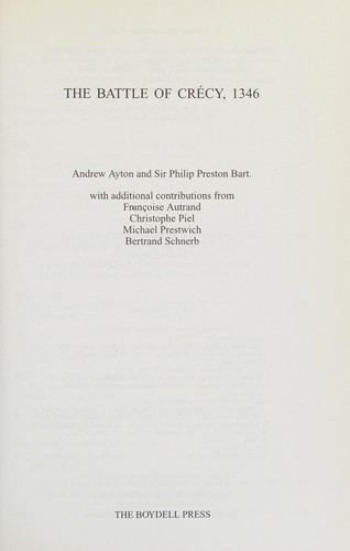 Cover for The Battle of Crécy, 1346
