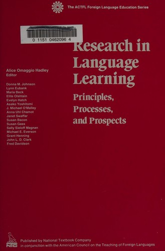 Cover for Research in language learning