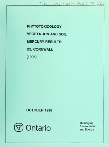 Cover for Phytotoxicology vegetation and soil mercury results, ICI, Cornwall (1995)