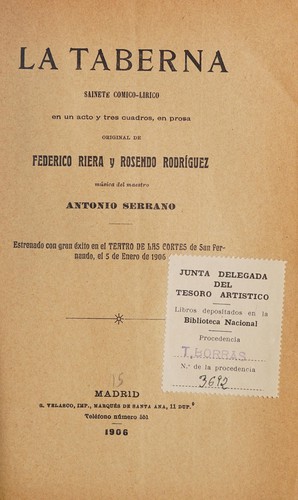 Cover for La taberna