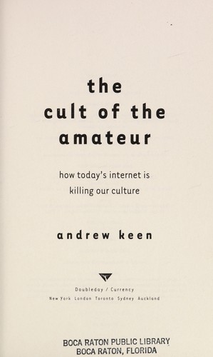 Cover for The cult of the amateur