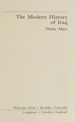 Cover for The modern history of Iraq