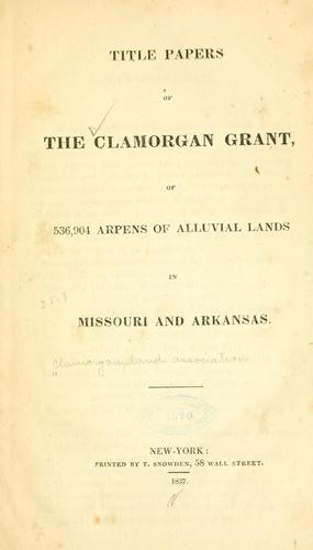 Cover for Title papers of the Clamorgan grant