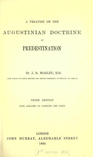 Cover for A treatise on the Augustinian doctrine of predestination