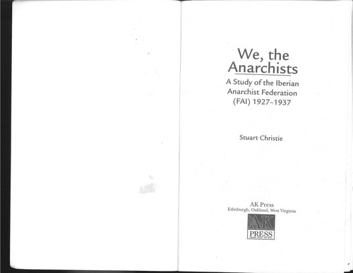 Cover for We, the anarchists