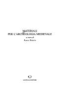 Cover for Materiali per l'archeologia medievale