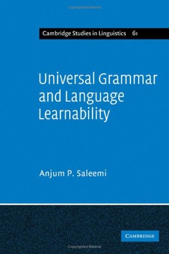Cover for Universal Grammar and language learnability