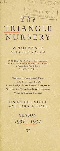 Cover for Lining out stock and larger sizes, season 1951-1952