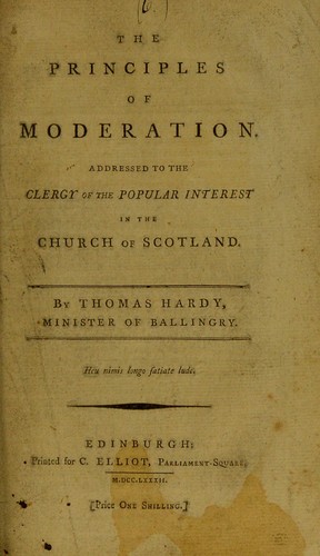 Cover for The principles of moderation
