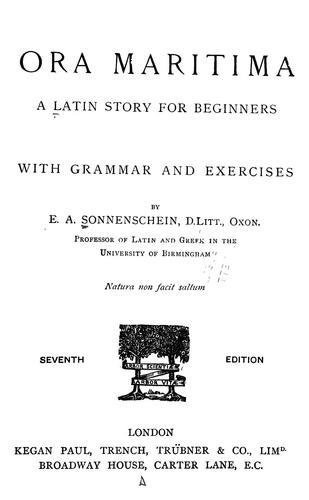 Cover for Ora maritima