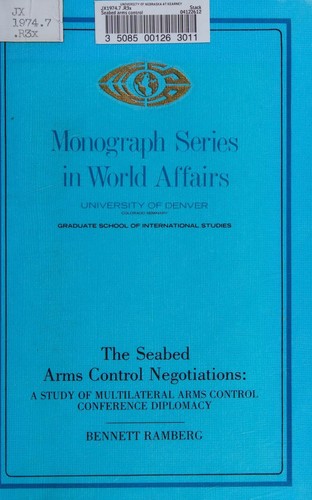 Cover for The seabed arms control negotiations