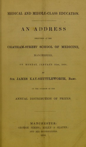 Cover for Medical and middle-class education