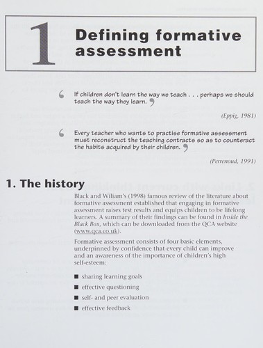 Cover for Formative Assessment in Action