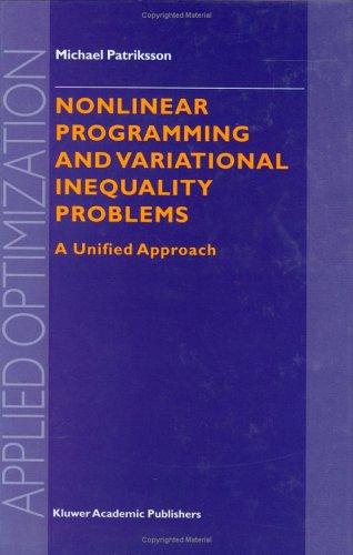 Cover for Nonlinear Programming and Variational Inequality Problems:
