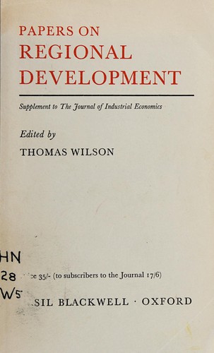Cover for Papers on regional development.