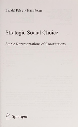 Cover for Strategic social choice