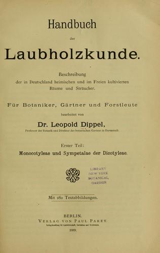 Cover for Handbuch der Laubholzkunde.