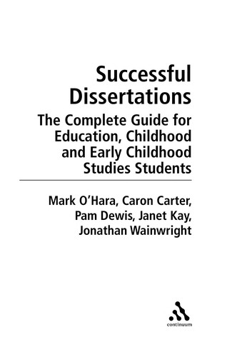 Cover for Successful dissertations