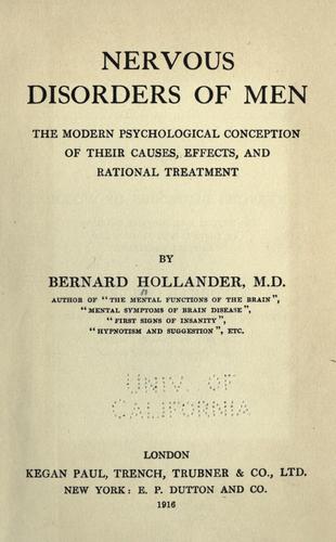 Cover for Nervous disorders of men