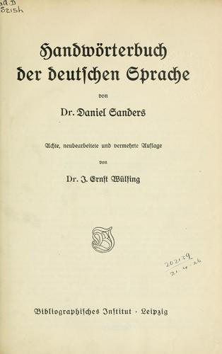 Cover for Handwörterbuch der deutschen Sprache