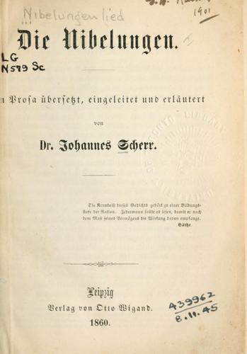 Cover for Die Nibelungen