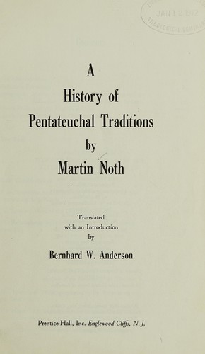 Cover for A history of Pentateuchal traditions.