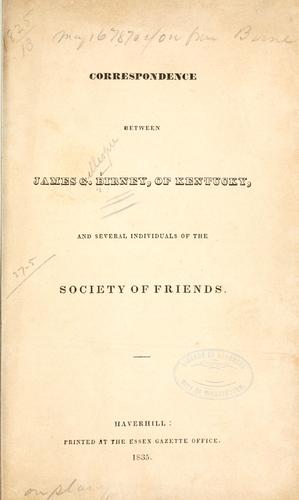 Cover for Correspondence between James G. Birney