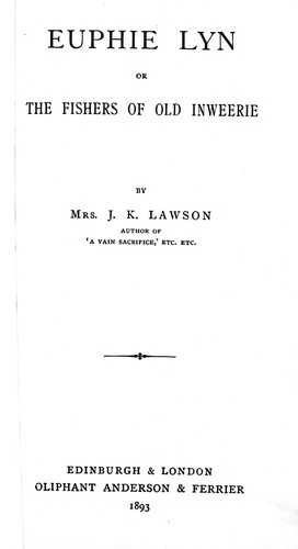 Cover for Euphie Lyn, or, The fishers of old Inweerie