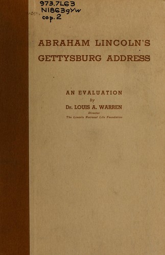 Cover for Abraham Lincoln's Gettysburg address