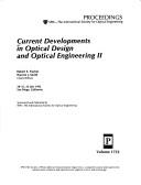 Cover for Current developments in optical design and optical engineering II