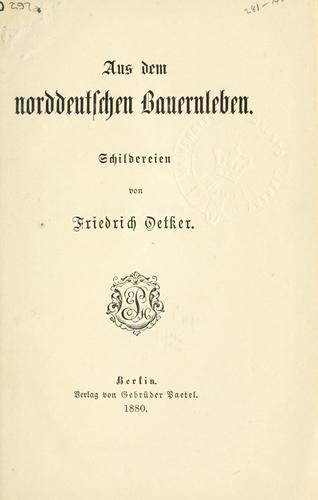 Cover for Aus dem norddeutschen Bauernleben