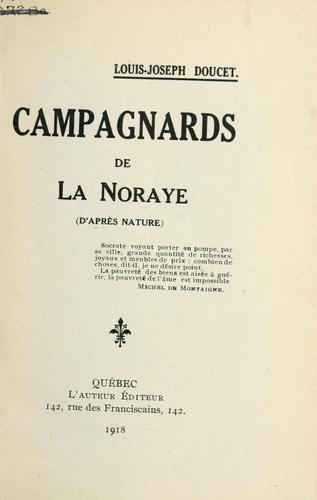 Cover for Campagnards de la Noraye (d'après nature)