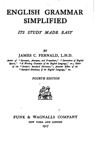 Cover for English grammar simplified