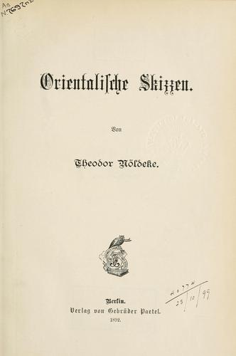 Cover for Orientalische Skizzen.