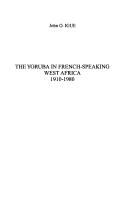 Cover for Les Yoruba en Afrique de l'Ouest francophone = The Yoruba in French-speaking West Africa